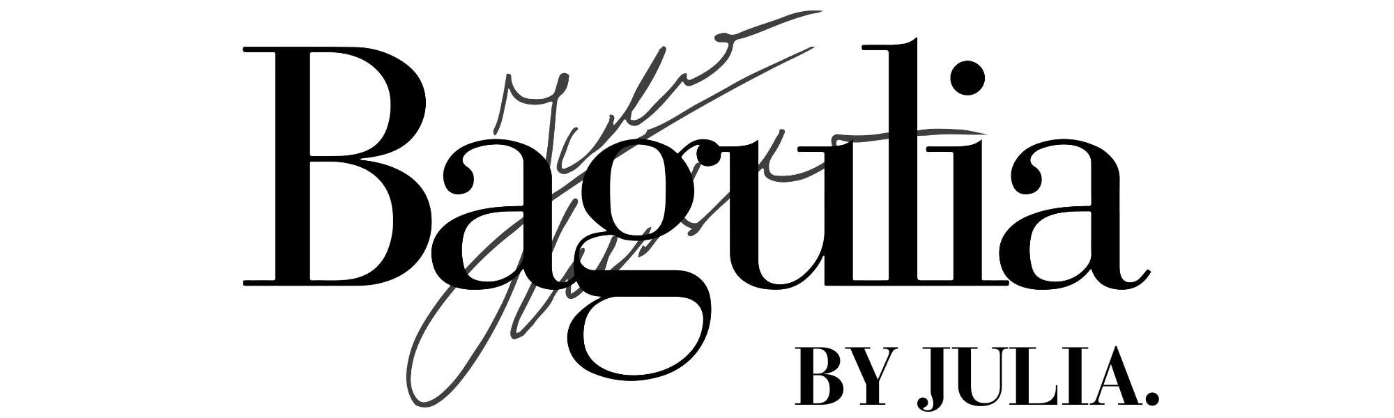 Bagulia By Julia Logo Black with a Signature