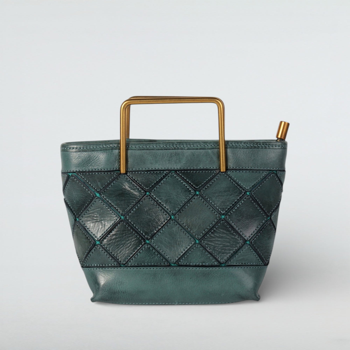 Mosaic Quilted Leather Handbag - Bagulia