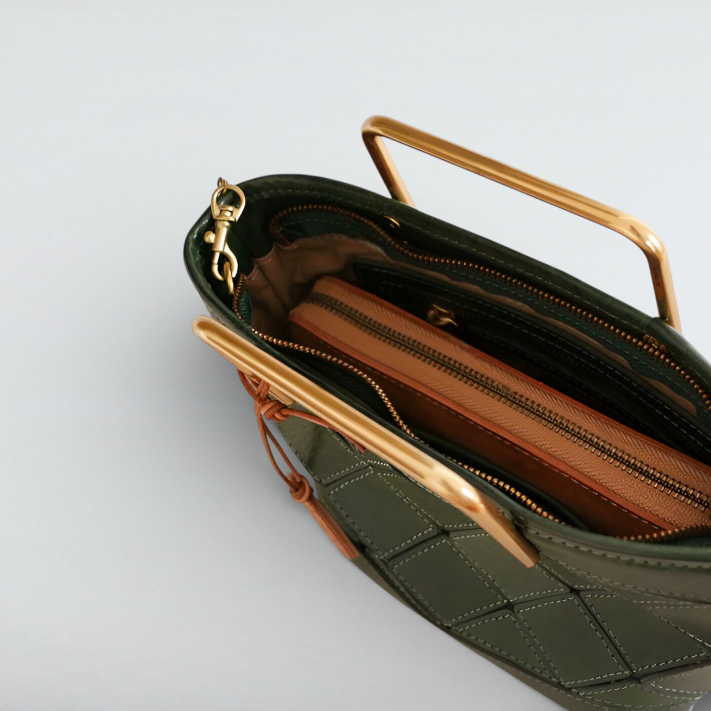 Mosaic Quilted Leather Handbag - Bagulia