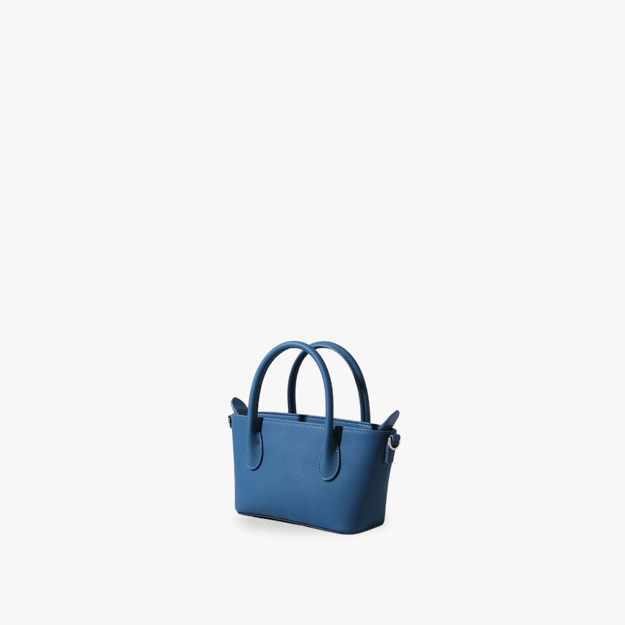 Minnie Tote Bag in navy blue, made from luxury full grain leather, a chic and elegant handbag.