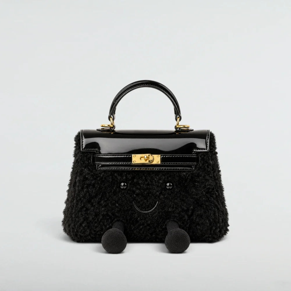 Bagulia Birky Jelly Kelly Black character handbag front studio view