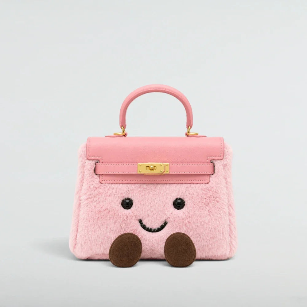 Bagulia Birky Jelly Kelly Pink character handbag front studio view
