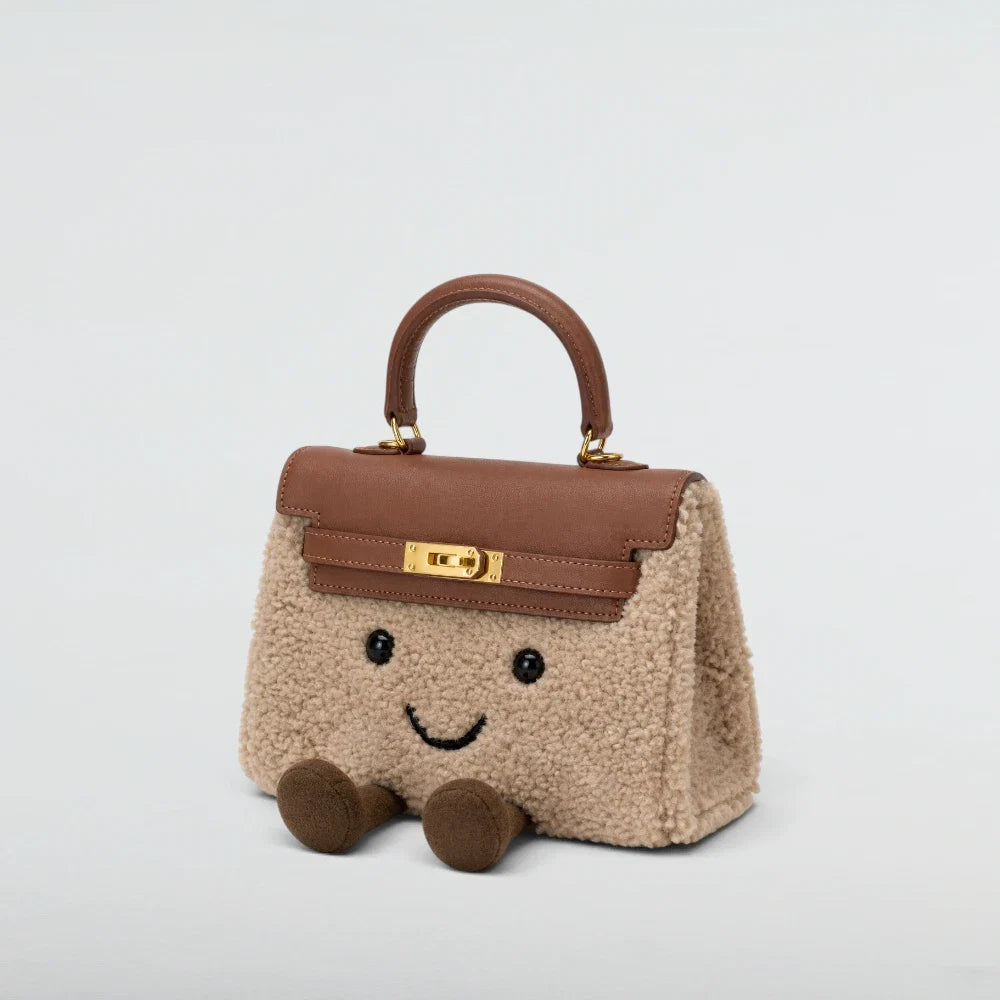 Bagulia Birky Jelly Kelly Teddy Beige character handbag alternate front studio view