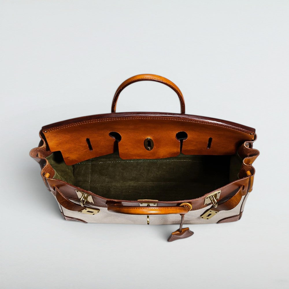 Damascus Canvas & Leather Travel Bag