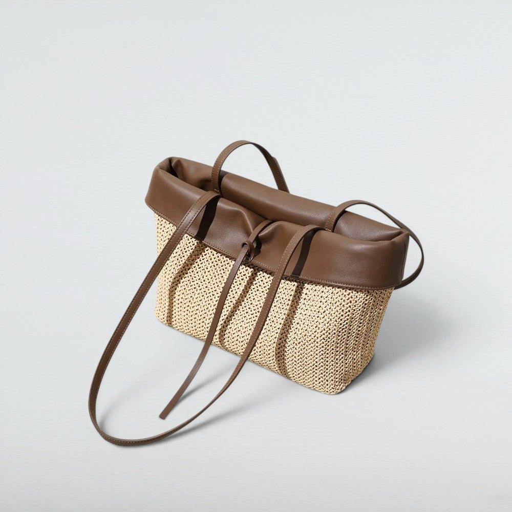 Lagoona Raffia and Leather Tote Bag