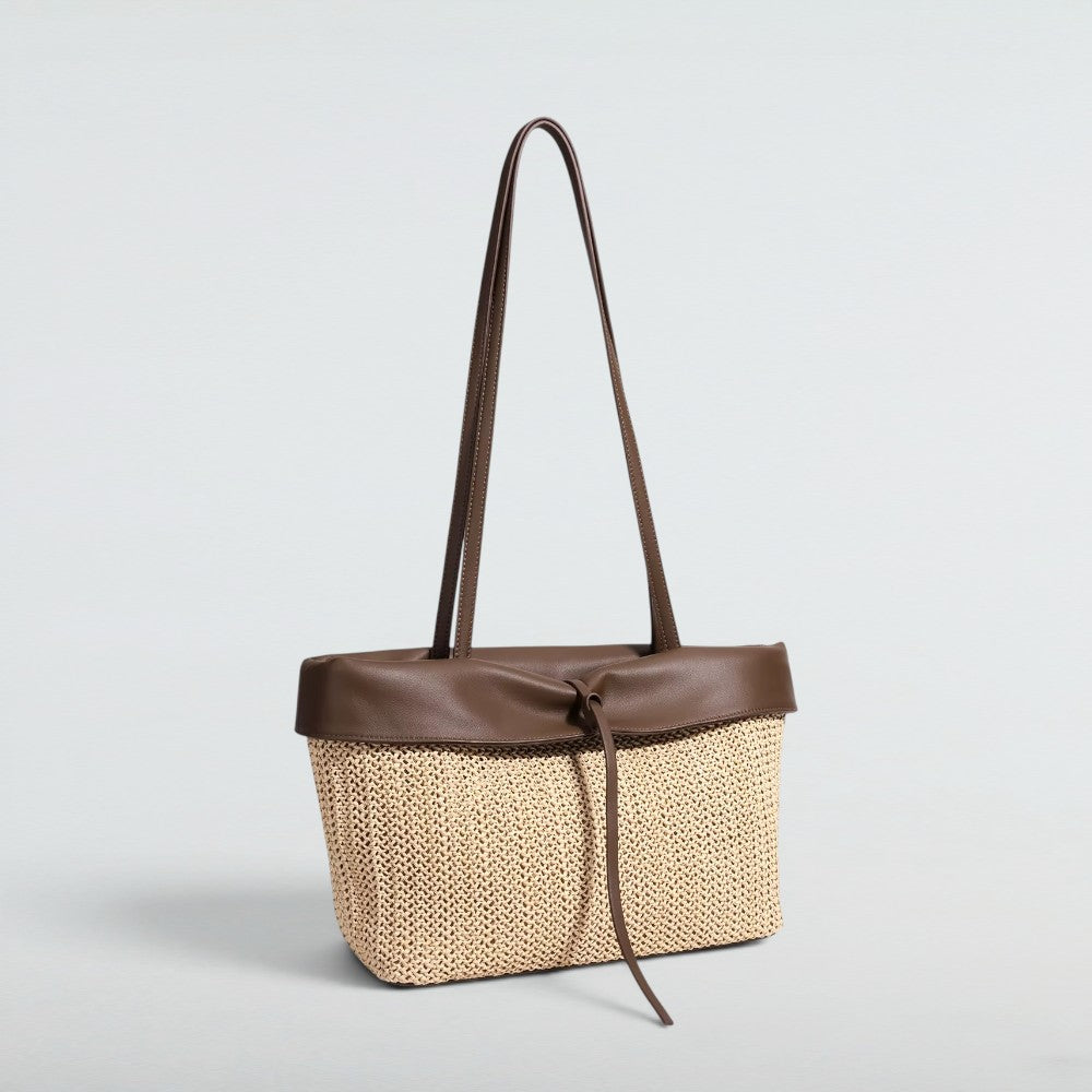 Lagoona Raffia and Leather Tote Bag