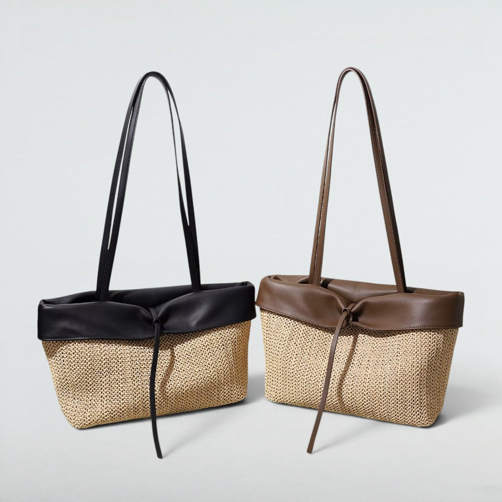 Lagoona Raffia and Leather Tote Bag