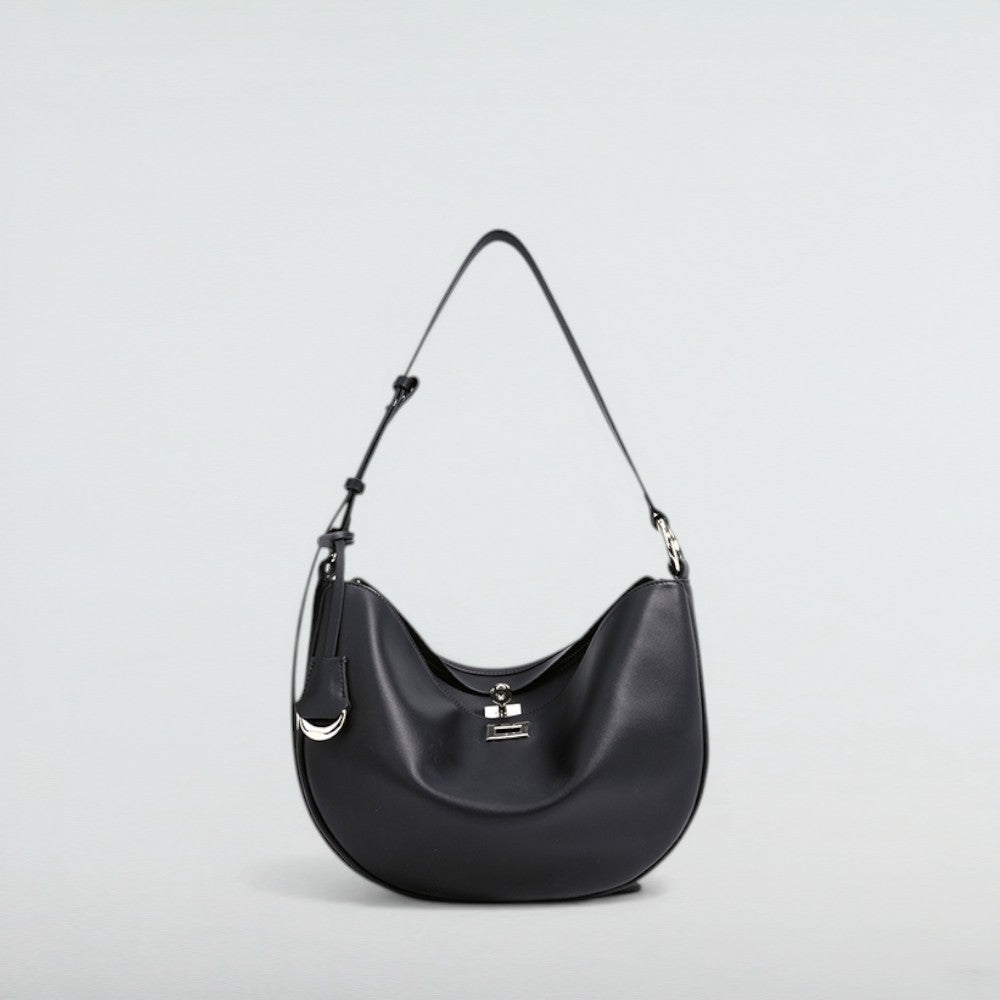 Moona Crescent Shape Leather Shoulder Bag 1 – Bagulia