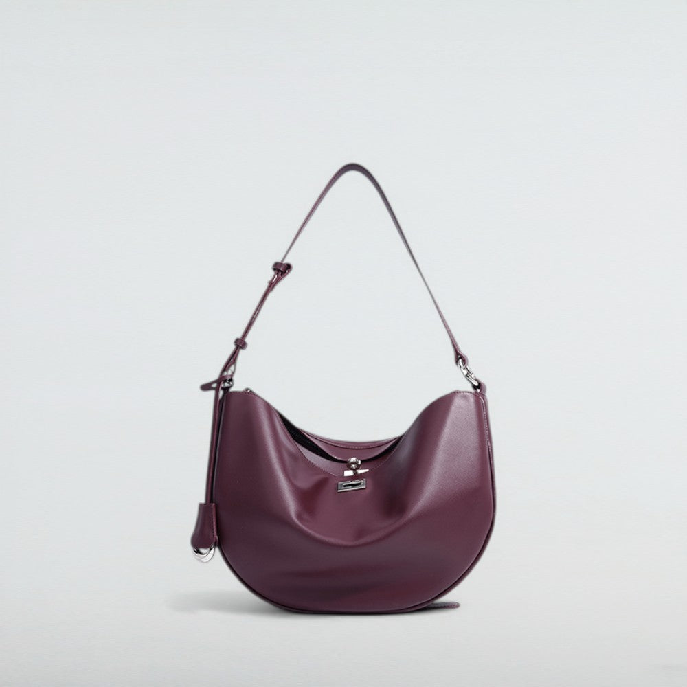 Moona Crescent Shape Leather Shoulder Bag 3 – Bagulia
