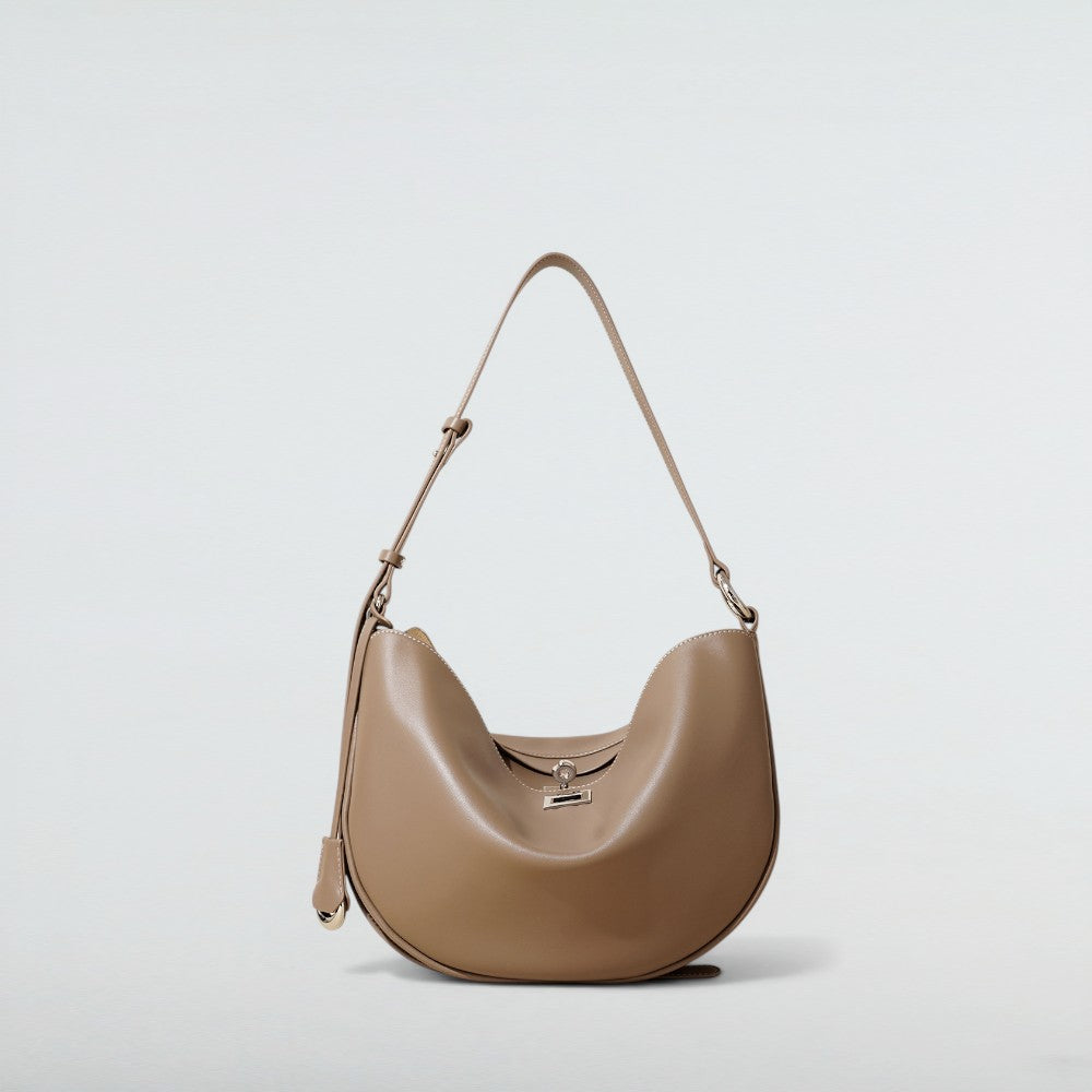 Moona Crescent Shape Leather Shoulder Bag – Bagulia