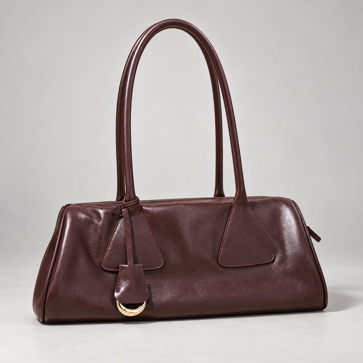 Original studio image of the Vera shoulder bag in oxblood.