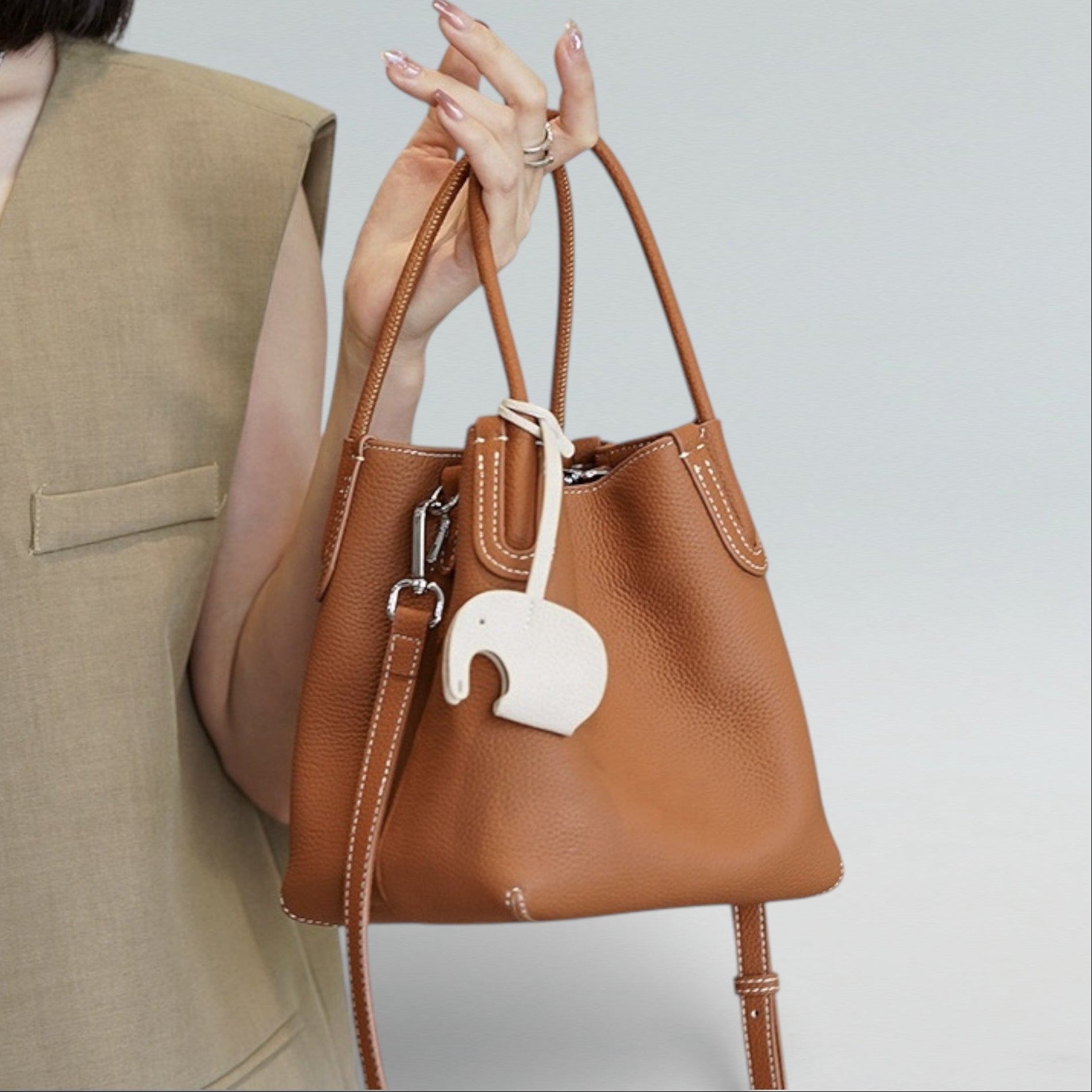 Elly Pebbeled Bucket Bag - Bucket Bag - Bagulia