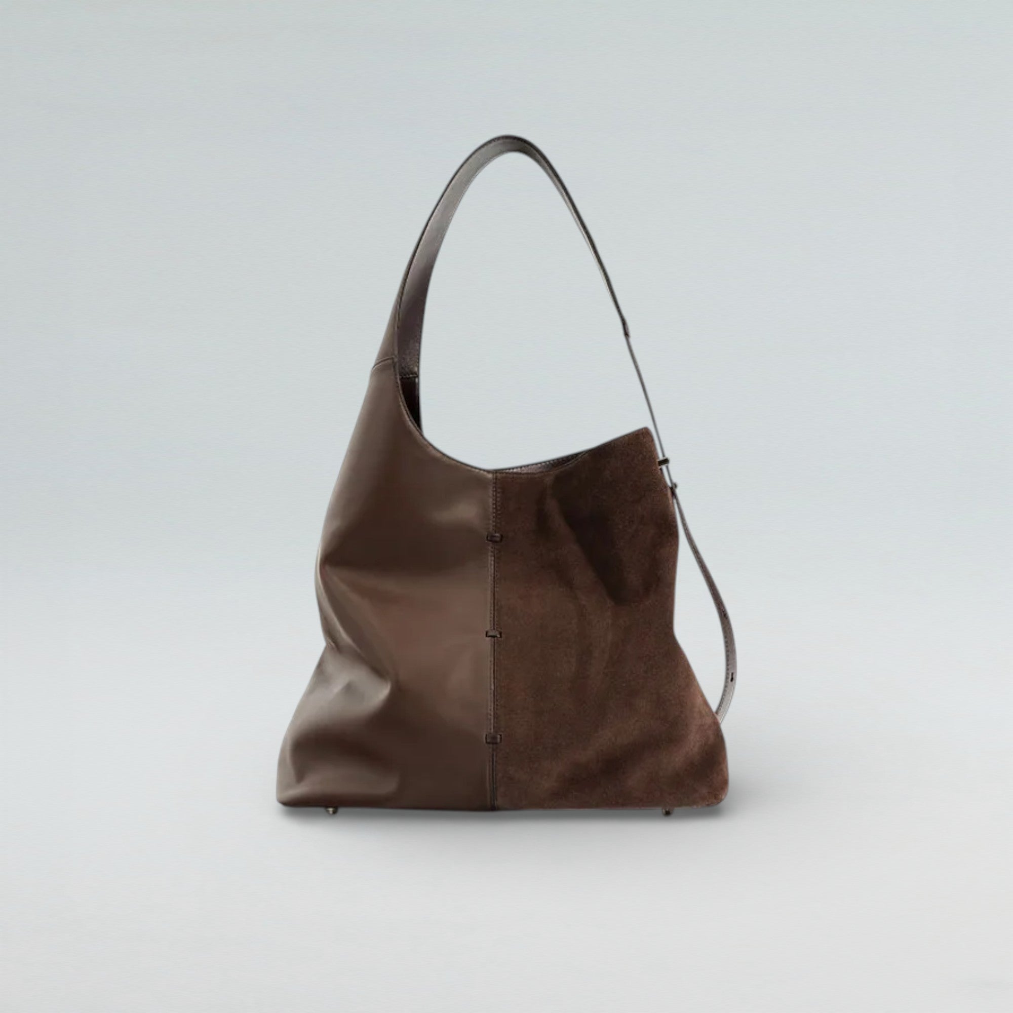 Lana Dana Suede x Leather Hobo Tote Bag - Bagulia