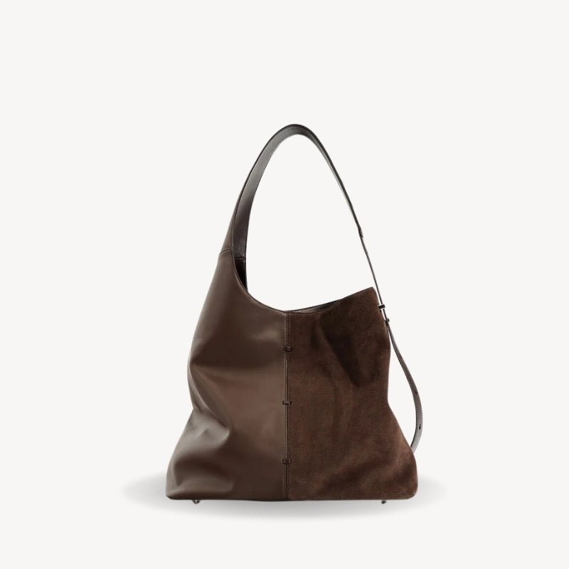 Lana Dana Suede x Leather Hobo Tote Bag - Bagulia - Luxury Handmade Leather Bags