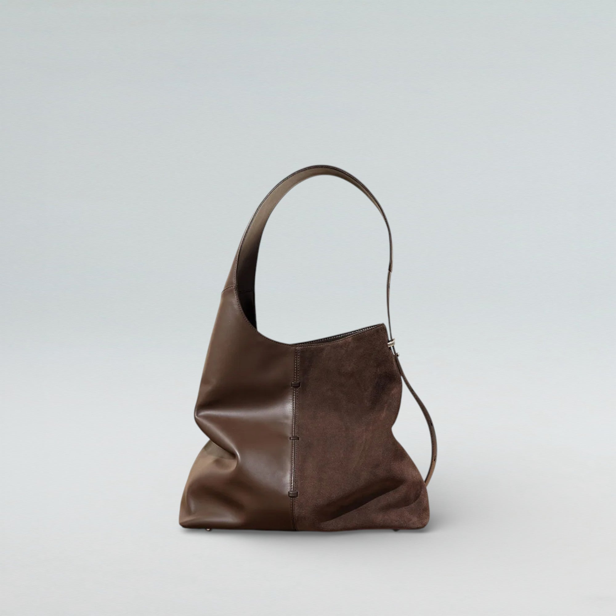 Lana Dana Suede x Leather Hobo Tote Bag - Bagulia