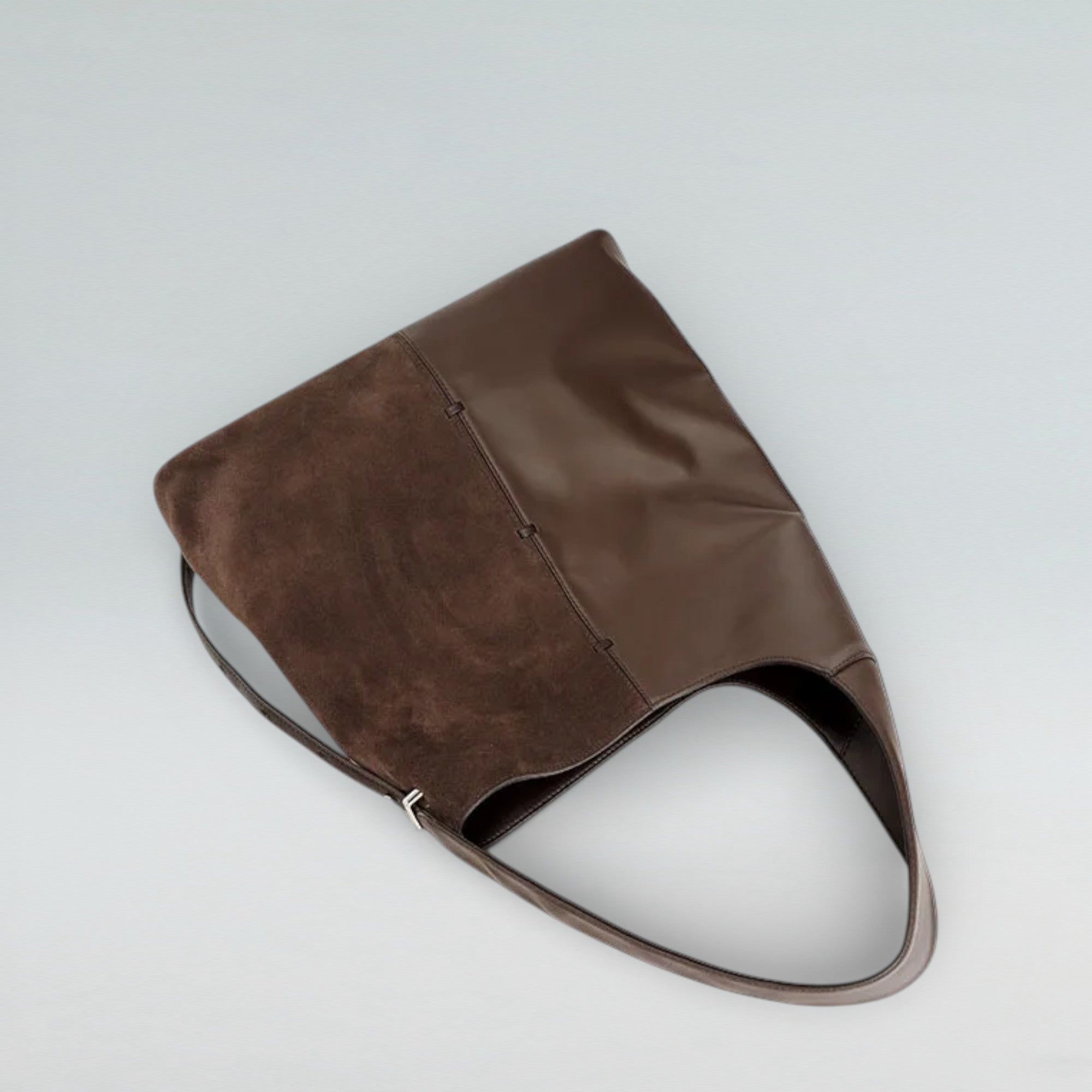 Lana Dana Suede x Leather Hobo Tote Bag - Bagulia