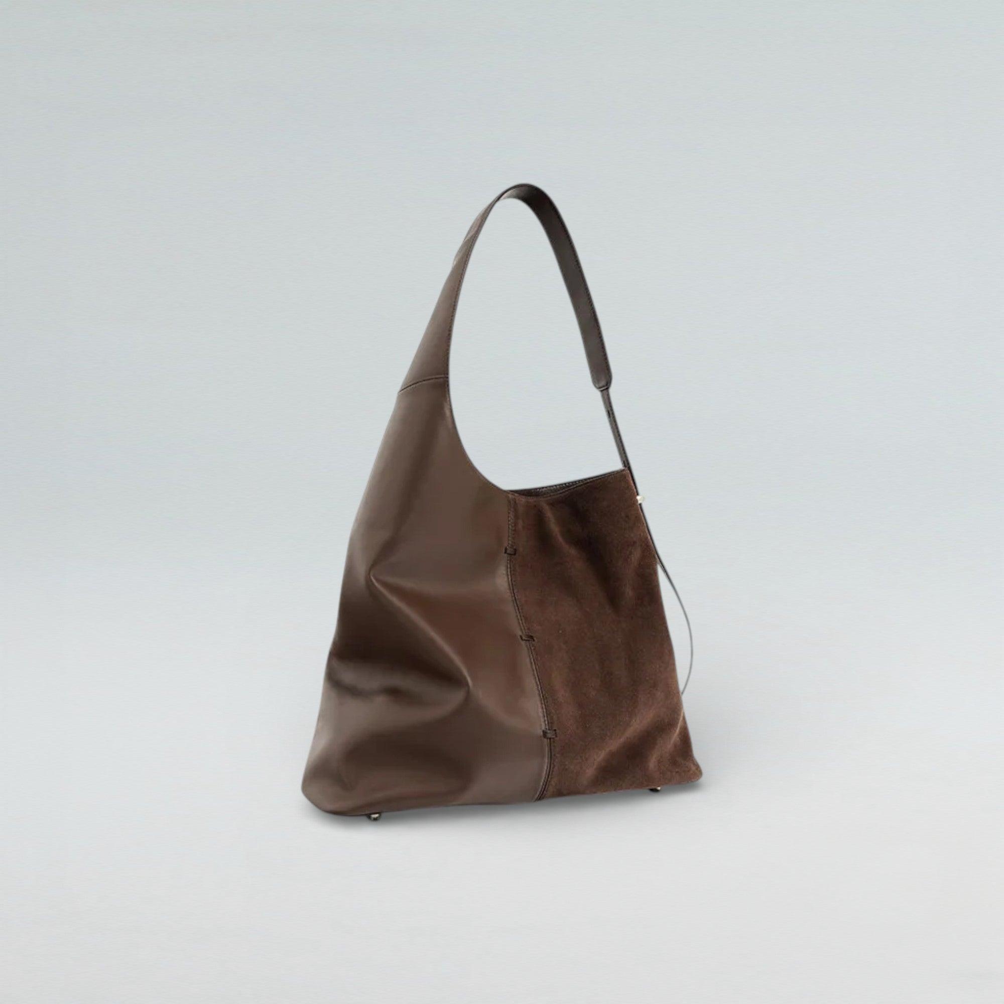 Lana Dana Suede x Leather Hobo Tote Bag - Bagulia