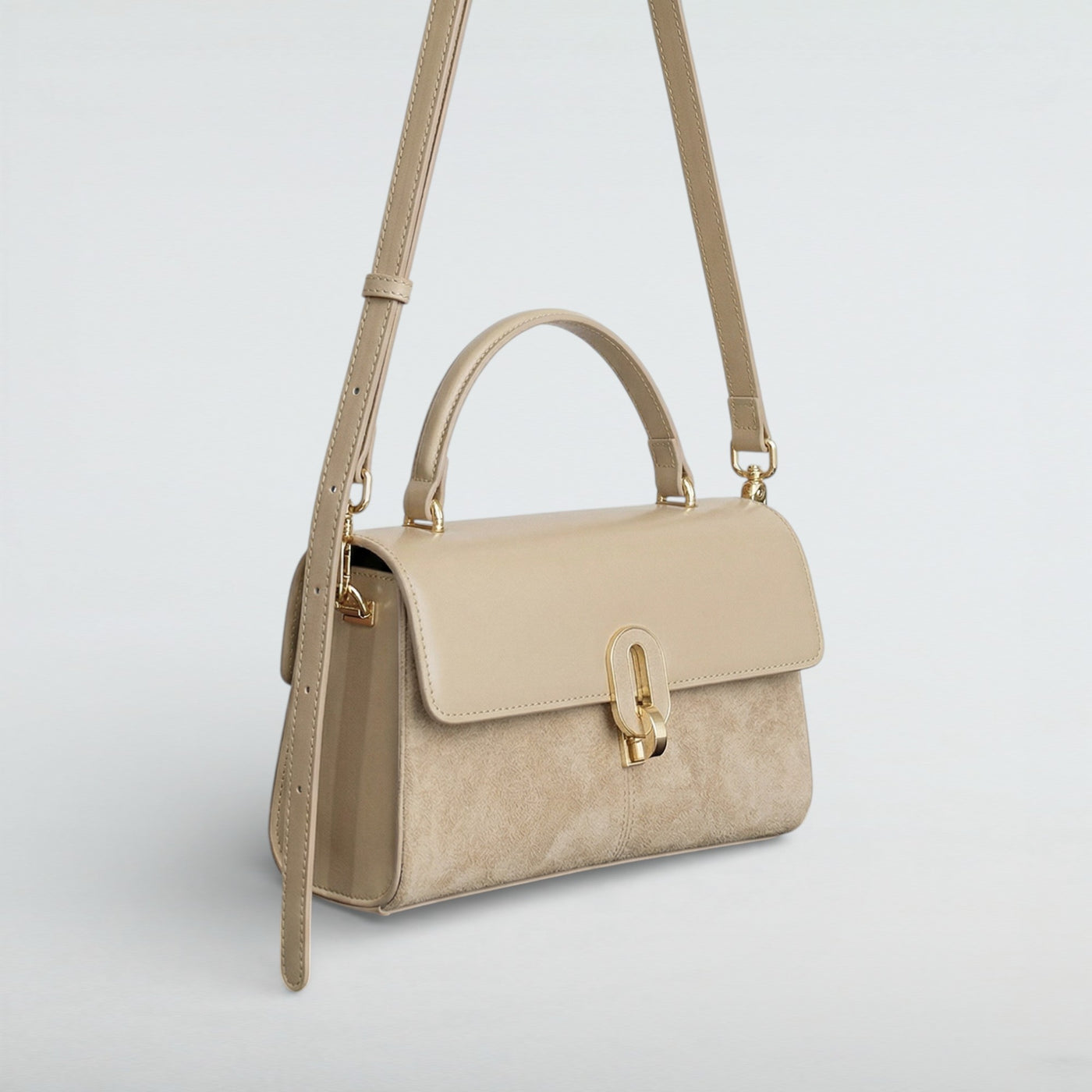 Sandy Dual-Texture Handbag - Bagulia