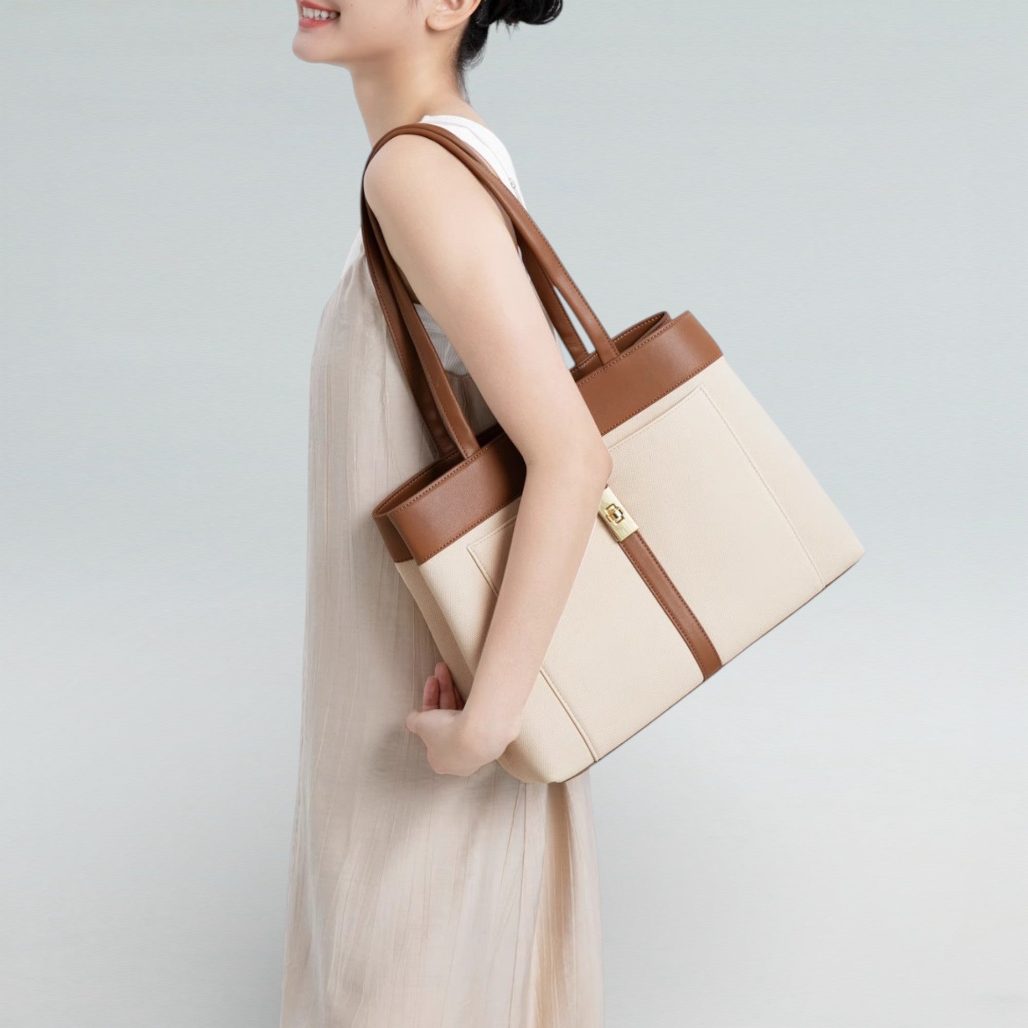 White Sahara Tote Bag - Tote Bag - Bagulia