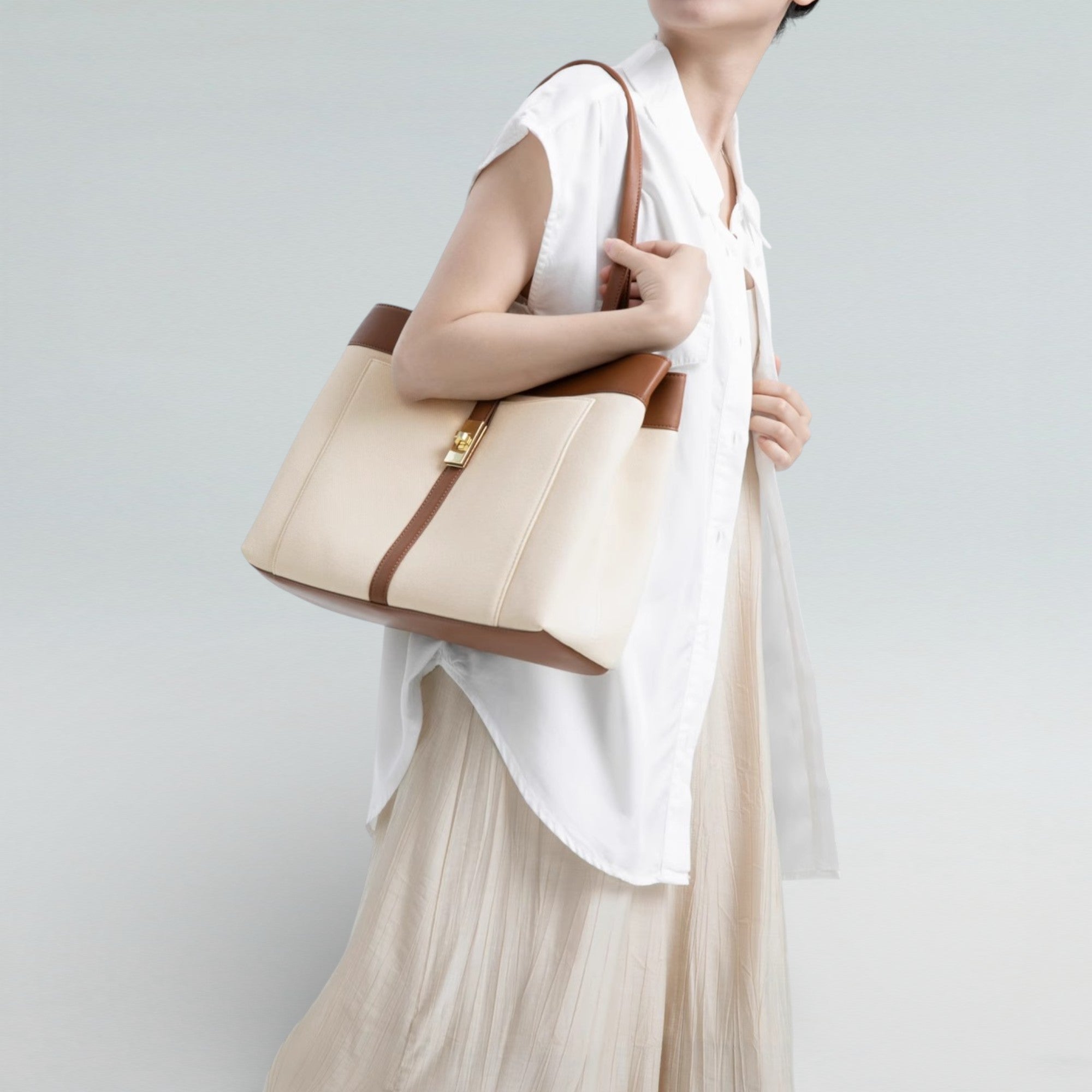 White Sahara Tote Bag - Tote Bag - Bagulia