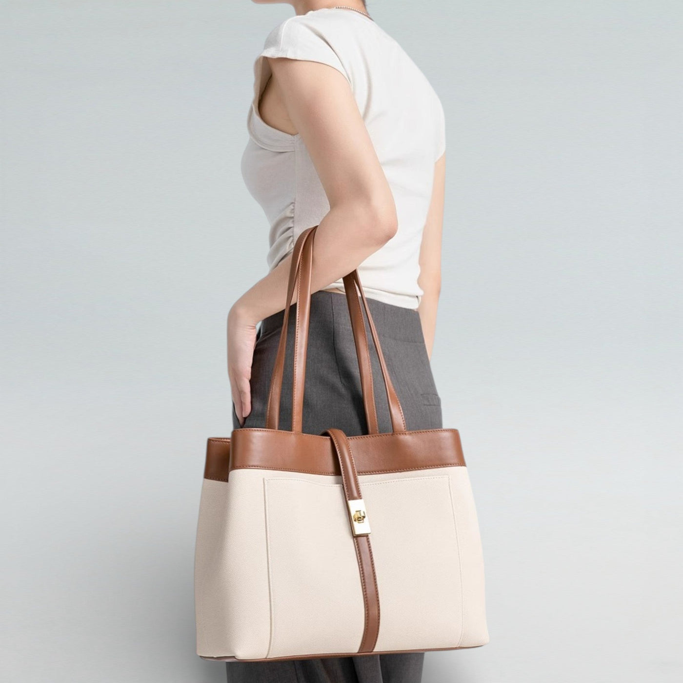 White Sahara Tote Bag - Tote Bag - Bagulia